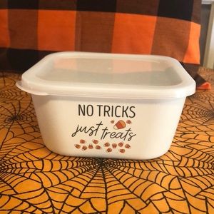 Halloween bamboo food container from Home Goods No Tricks Just Treats candy corn